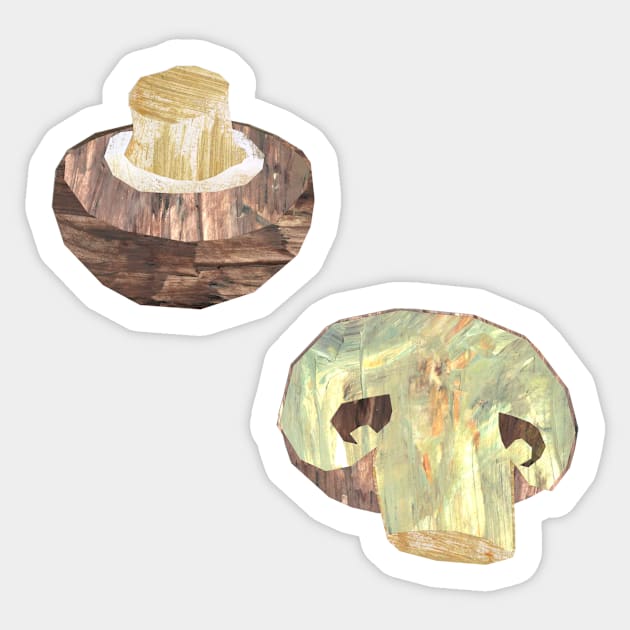 Mushrooms seperate Sticker by Babban Gaelg